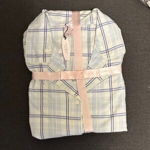 Victoria's Secret Blue and White Plaid Pajama Set